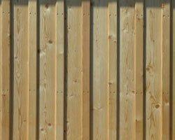 A close up of western red cedar board batten siding